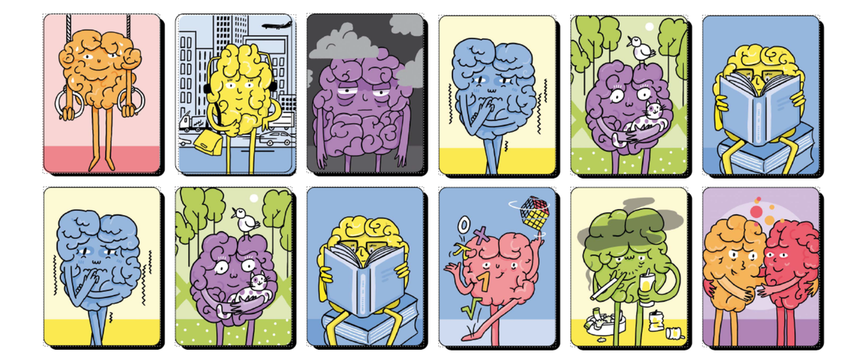 Zeichnungen von Gehirnen