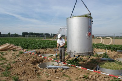 Diese Lysimeter sind Teil des Projekts TERENO, das vom Forschungszentrum koordiniert wird