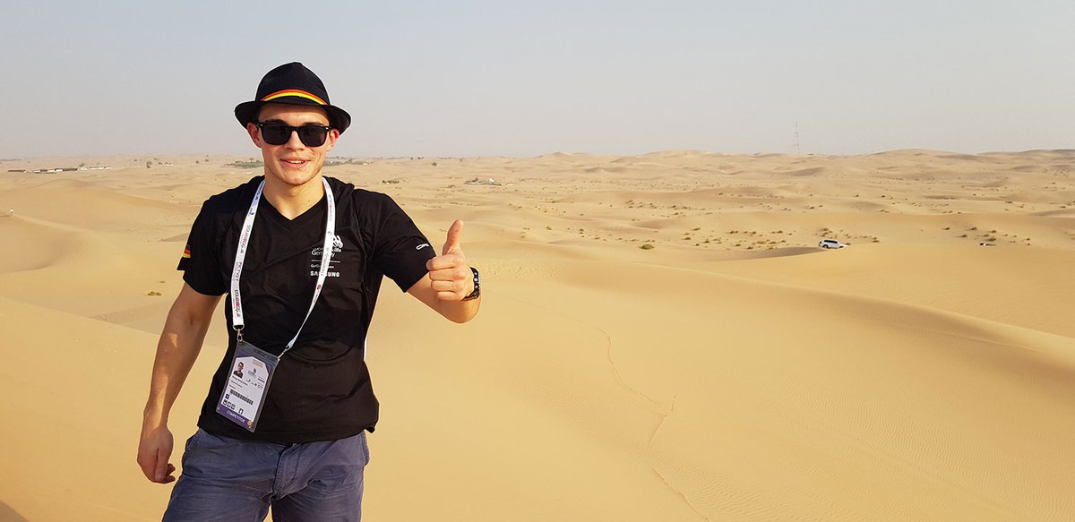 Philipp Winterscheid bei den WorldSkills in Abu Dhabi