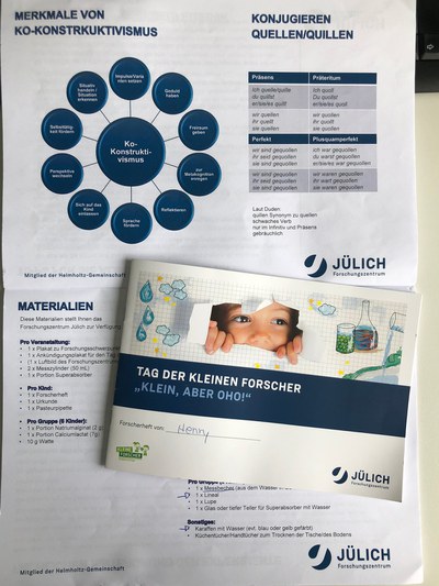 Das Lernbegleitheft des JuLab gibt u. a. Tipps zur Didaktik und nennt Materialien für die Experimente.