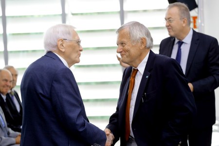 Prof. Binder and Prof. Hoßfeld at the HLRZ anniversary