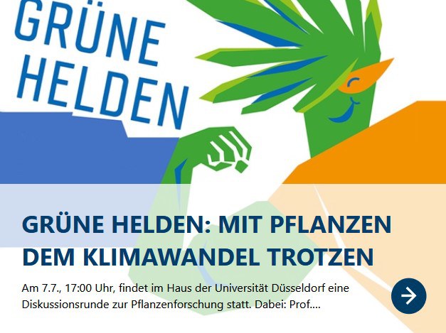 Grüne Helden: "Mit Pflanzen dem Klimawandel trotzen", 7. Juli 2025, Universität Düsseldorf