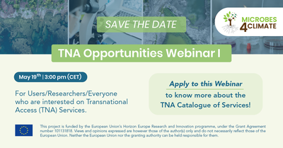 MICROBES-4-CLIMATE: TNA Opportunities Webinar - Save the Date for May 19th 2025