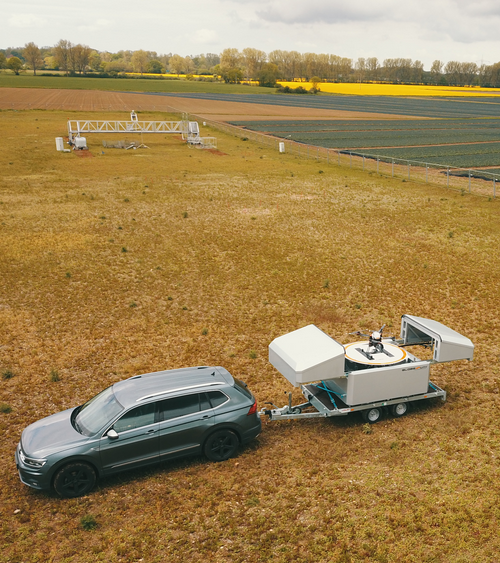 Automatisiertes Drohnensystem auf Anhänger