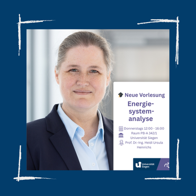 Start der Vorlesungen von Prof. Dr.-Ing. Heidi U. Heinrichs an der Universität Siegen