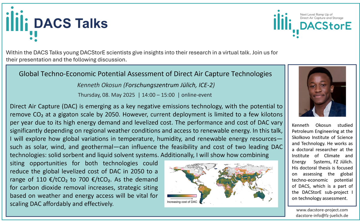 DACS Talk von Kenneth Okosun (FZJ ICE-2) am 8. Mai