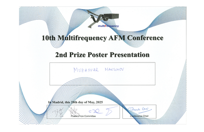 Best Poster Award auf der 10. Multifrequenz-AFM-Konferenz in Madrid