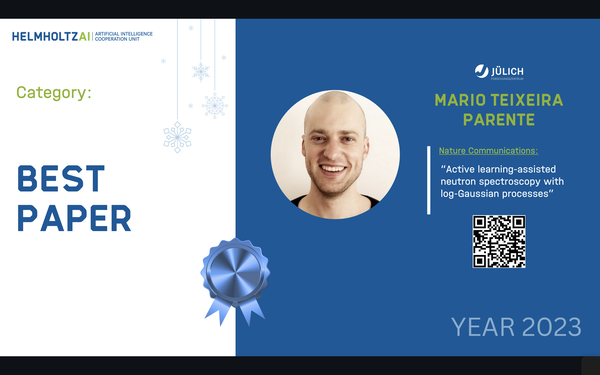 "Best Paper Award" von Helmholtz AI