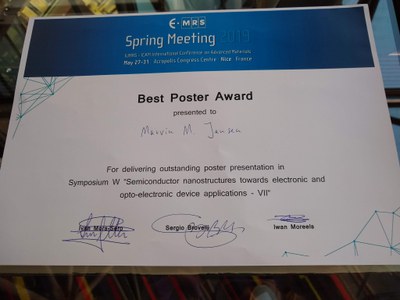 Preis für das beste Poster für Marvin Marco Jansen