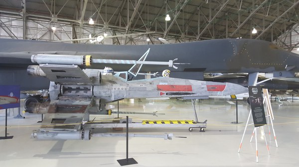 Near fullscale model of StarWars X-Wing Fighter at the "Wings over the Rockies Air & Space" Museum -- Picture by Bernd Mohr
