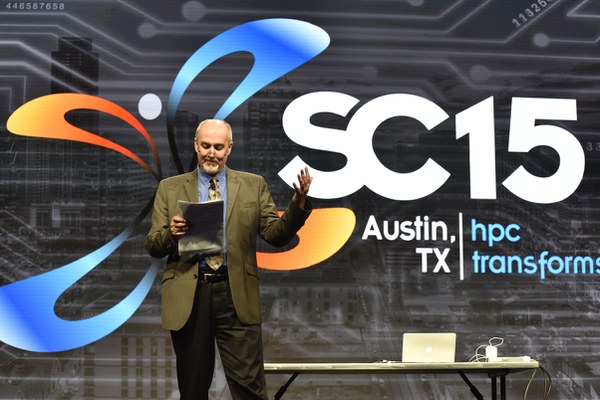 Me introducing the SC15 invited plenary speakers -- Photo by SC15