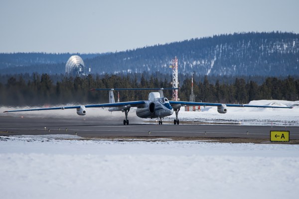 Geophysica before take off, picture taken by Ralf Weigel