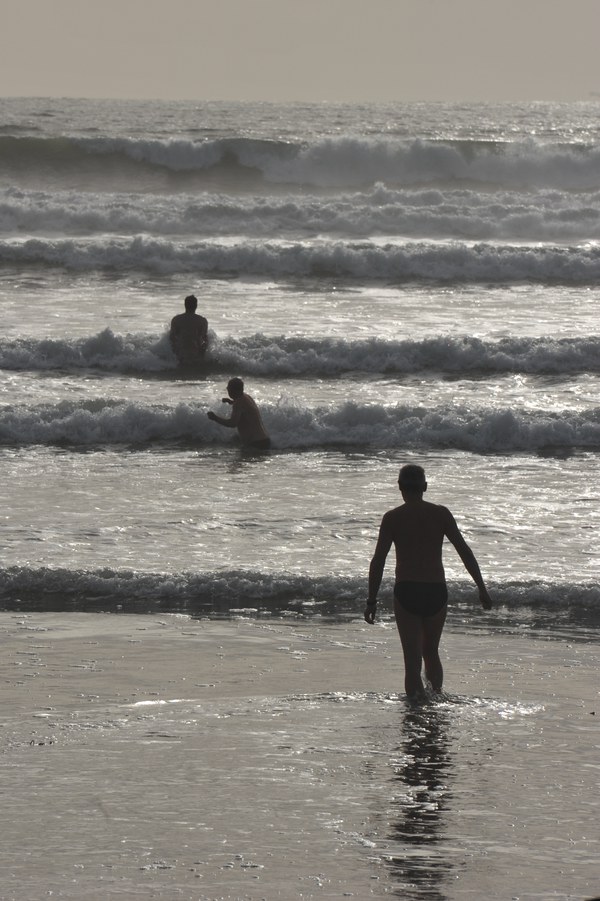 Sunset swimming in the Atlantic.