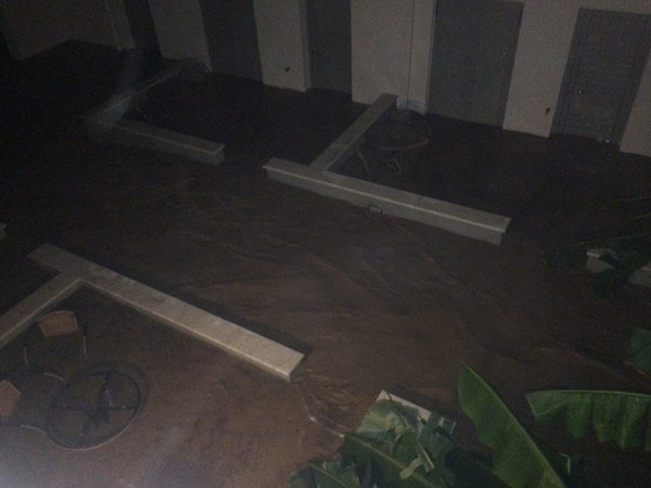 During the night, after escaping to the first floor.