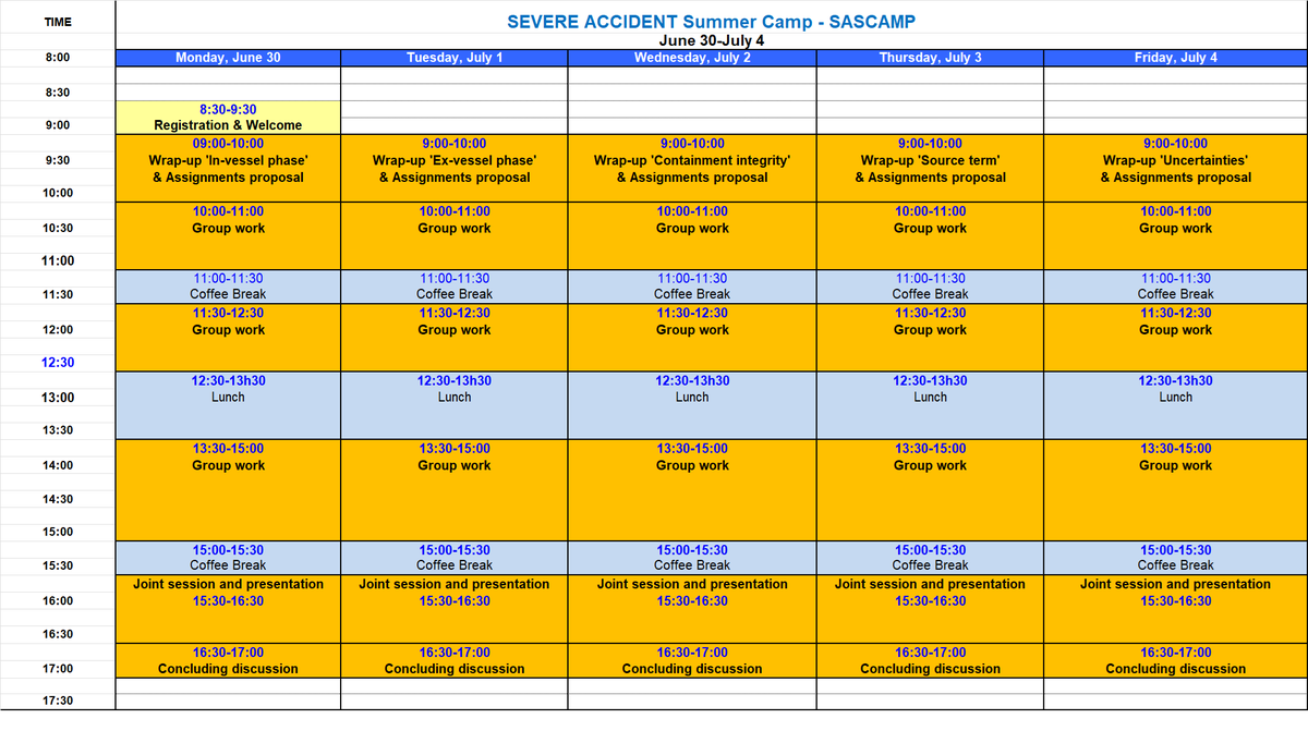 Severe Accident Summer Camp