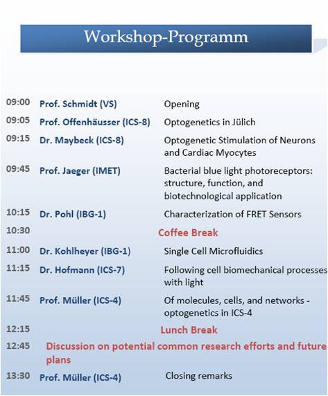 Optogenetic workshop programm