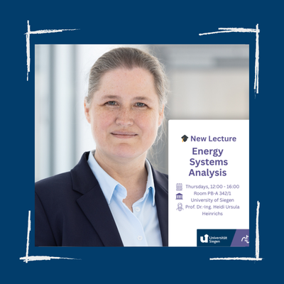 Start of Lectures by Prof. Dr.-Ing. Heidi U. Heinrichs at the University of Siegen