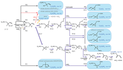 Comparison of isoprene chemical mechanisms under atmospheric night-time conditions in chamber experiments: evidence of hydroperoxy aldehydes and epoxy products from NO3 oxidation