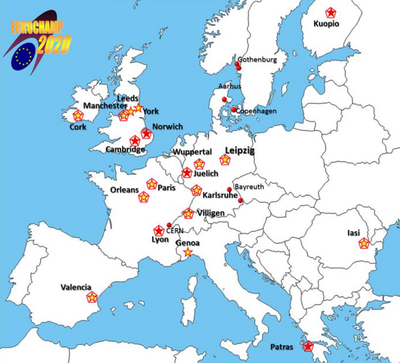A map of Europe with several locations marked by red and orange symbols. (Mistral: Pixtral Large 2411, 2026-03-04)