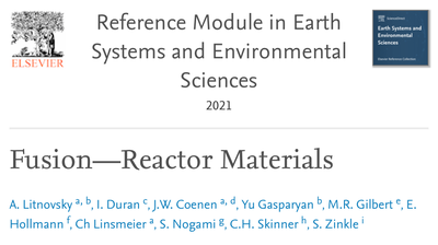 Chapter on Fusion Materials of the Encyclopedia of Nuclear Energy from Elsevier