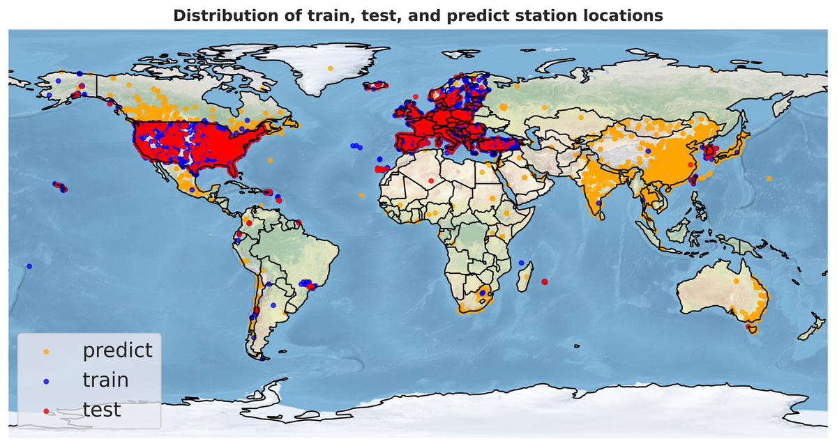 A color-coded world map showing various marked locations in red, blue, and yellow dots. (Mistral: Mistral Medium 3.5, 2026-07-15)