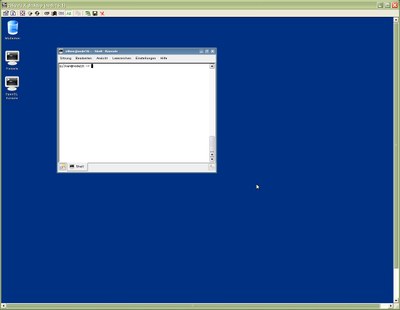 A window with a blue background and a smaller open dialog box in the center.