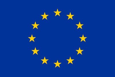 A blue flag with a circle of twelve gold stars. (Mistral: Pixtral Large 2411, 2026-03-04)