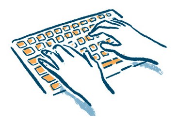 Hands on a typewriter