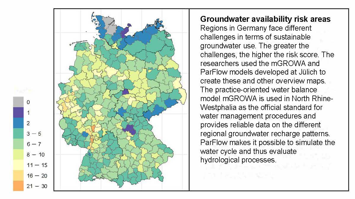 Map with groundwater availability risk areas