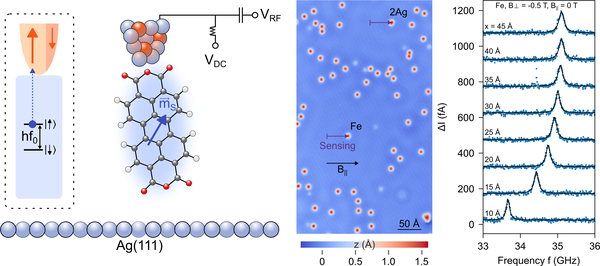 A quantum sensor for atomic-scale electric and magnetic fields