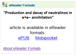 eReader-Formats in Elsevier
