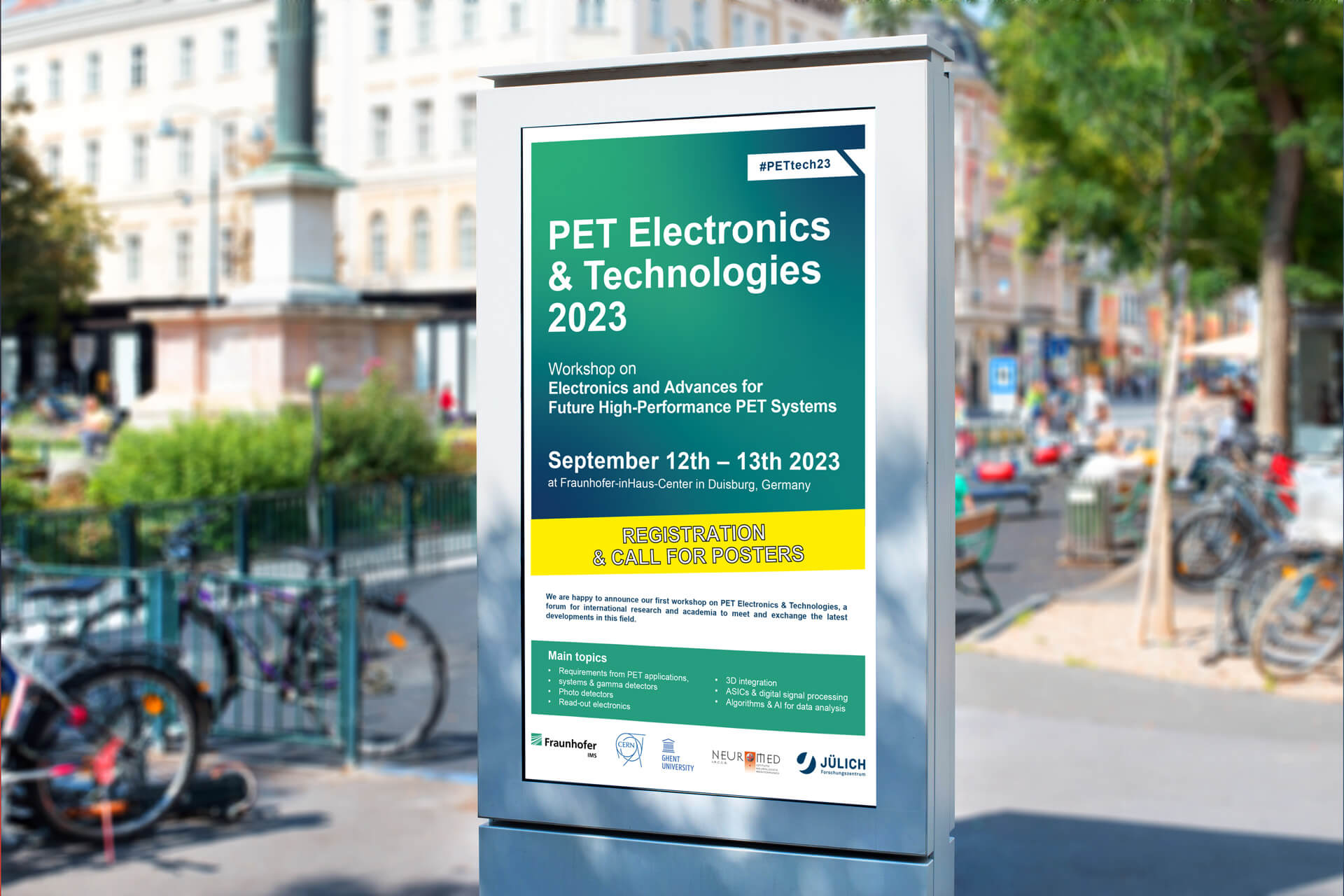 Call for posters and registration: Workshop on Electronics and Advances for Future High-Performance PET Systems